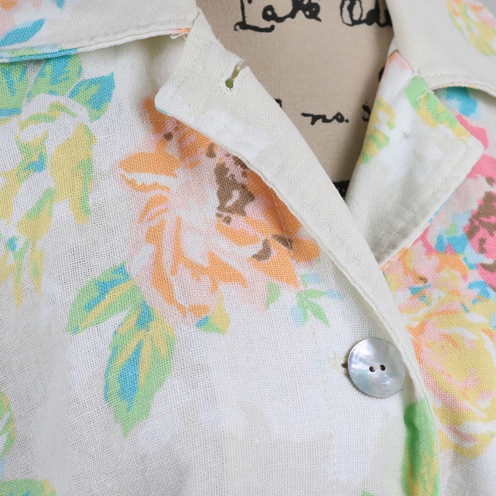 J Jill Women's Size Small Linen Blend Floral Pleated Long Jacket Pockets Boho - Picture 5 of 16